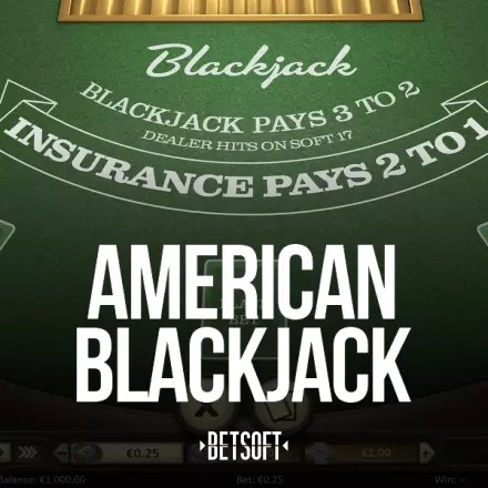 American Blackjack slot visual from Betsoft Gaming available on wintopia-casino.pl
